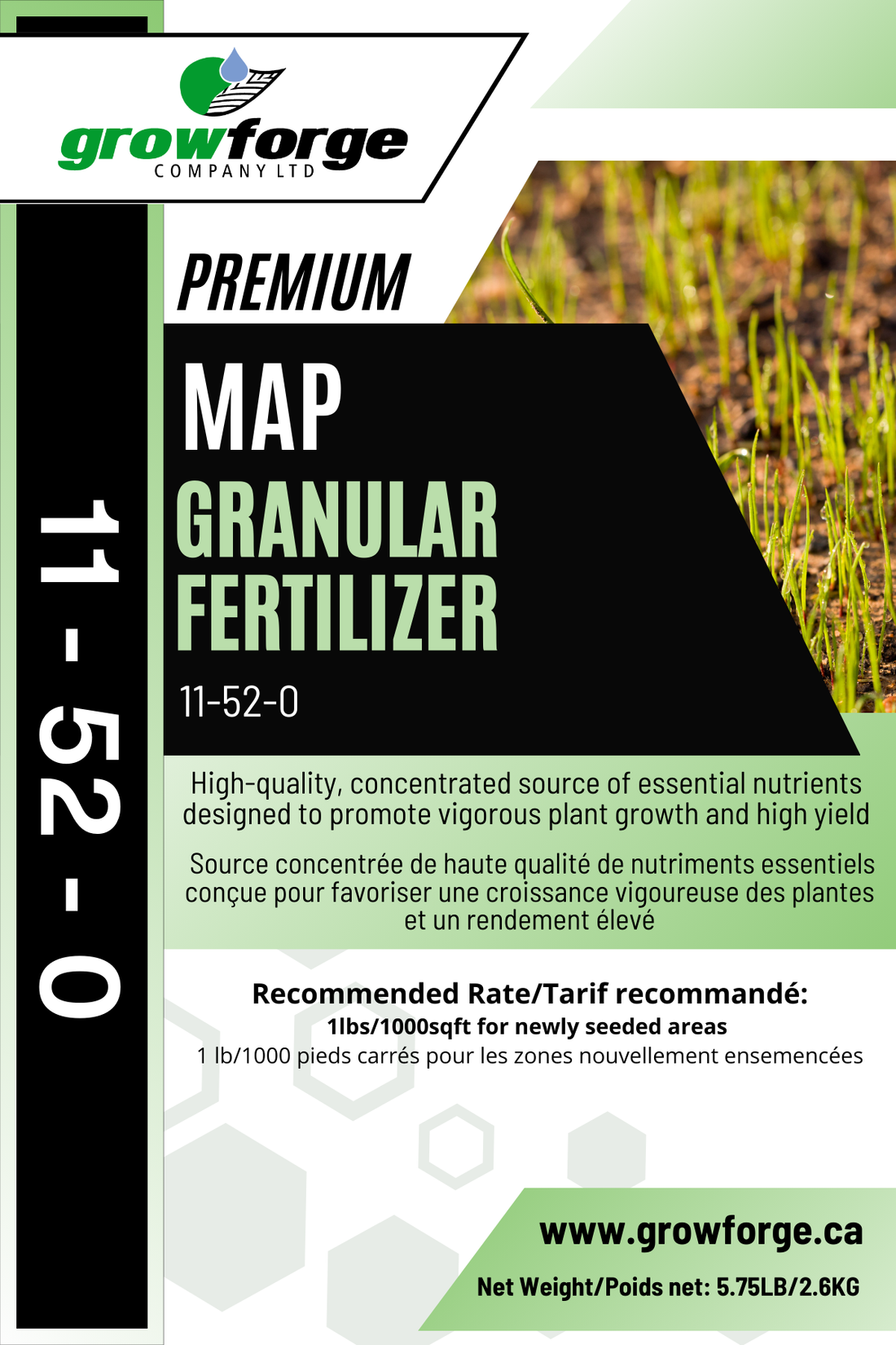 MAP 11-52-0 Granular Fertilizer - 5.75lbs - Growforge