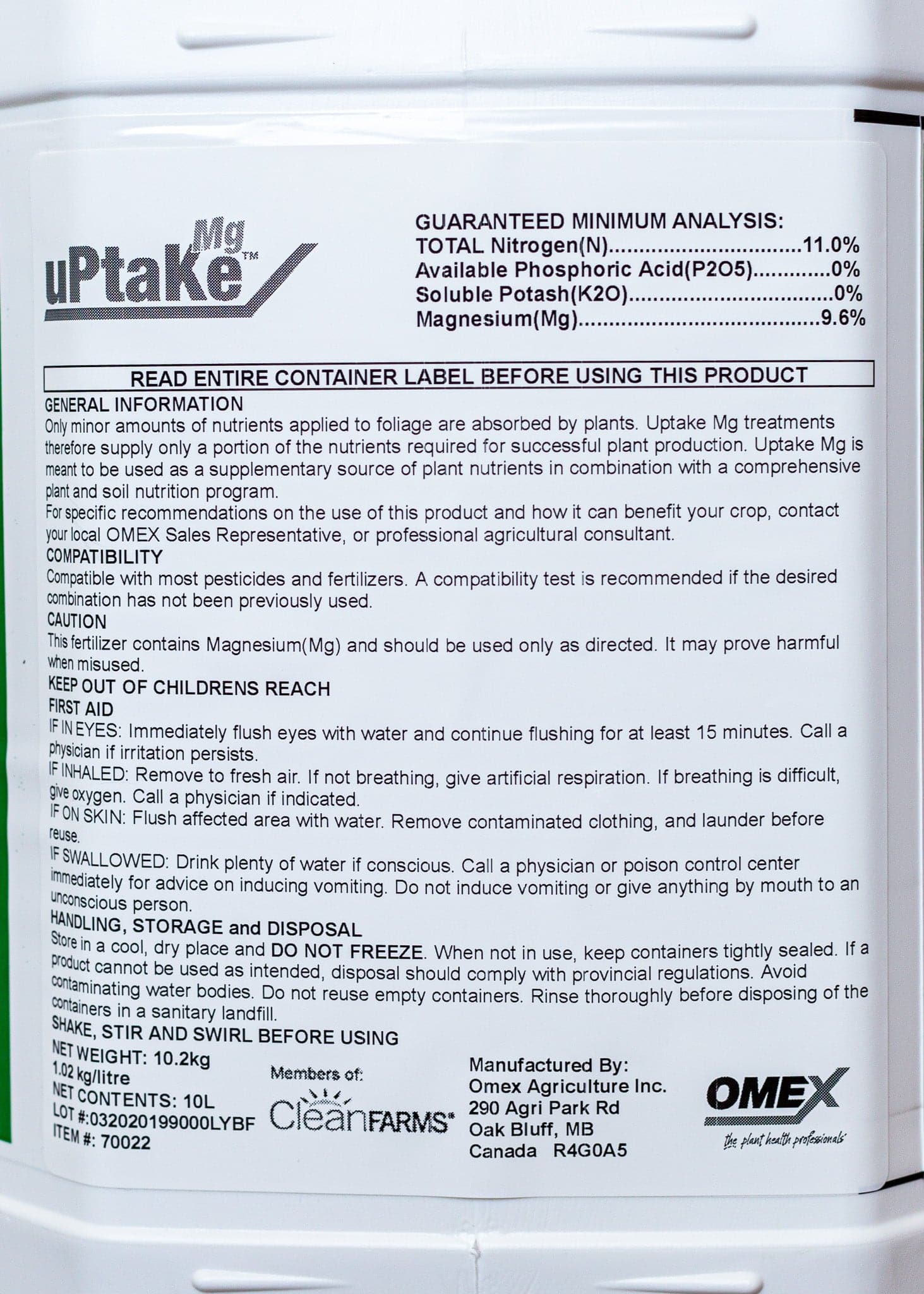 *uPtaKe Mg 11-0-0 + 4% Mg* - Growforge