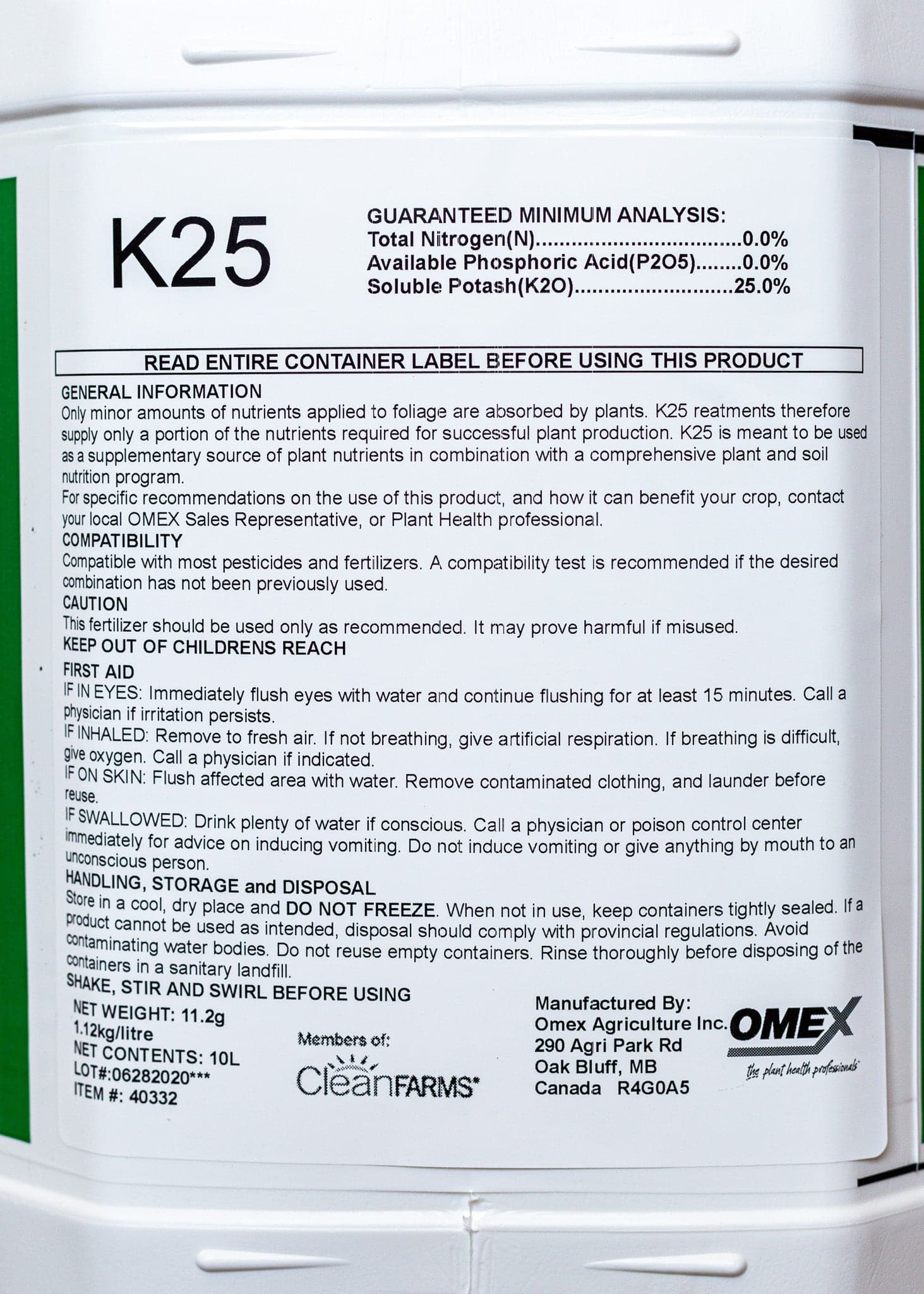 *K25 Greenline 0-0-25* - Growforge