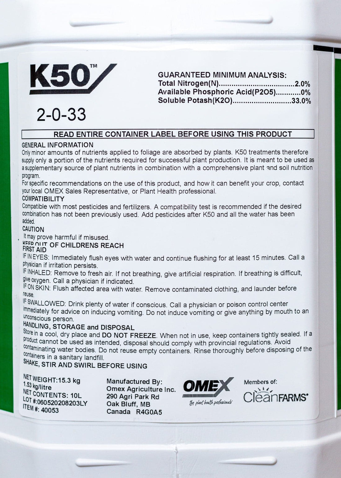 *K50 0-0-33* - Growforge