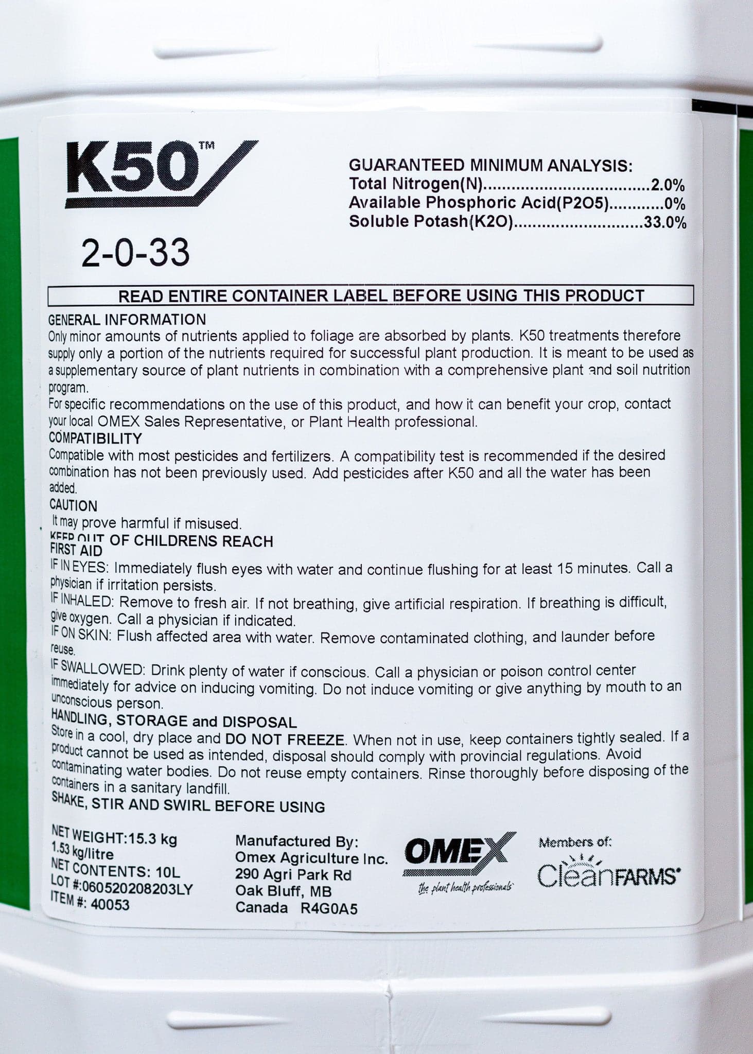 *K50 0-0-33* - Growforge