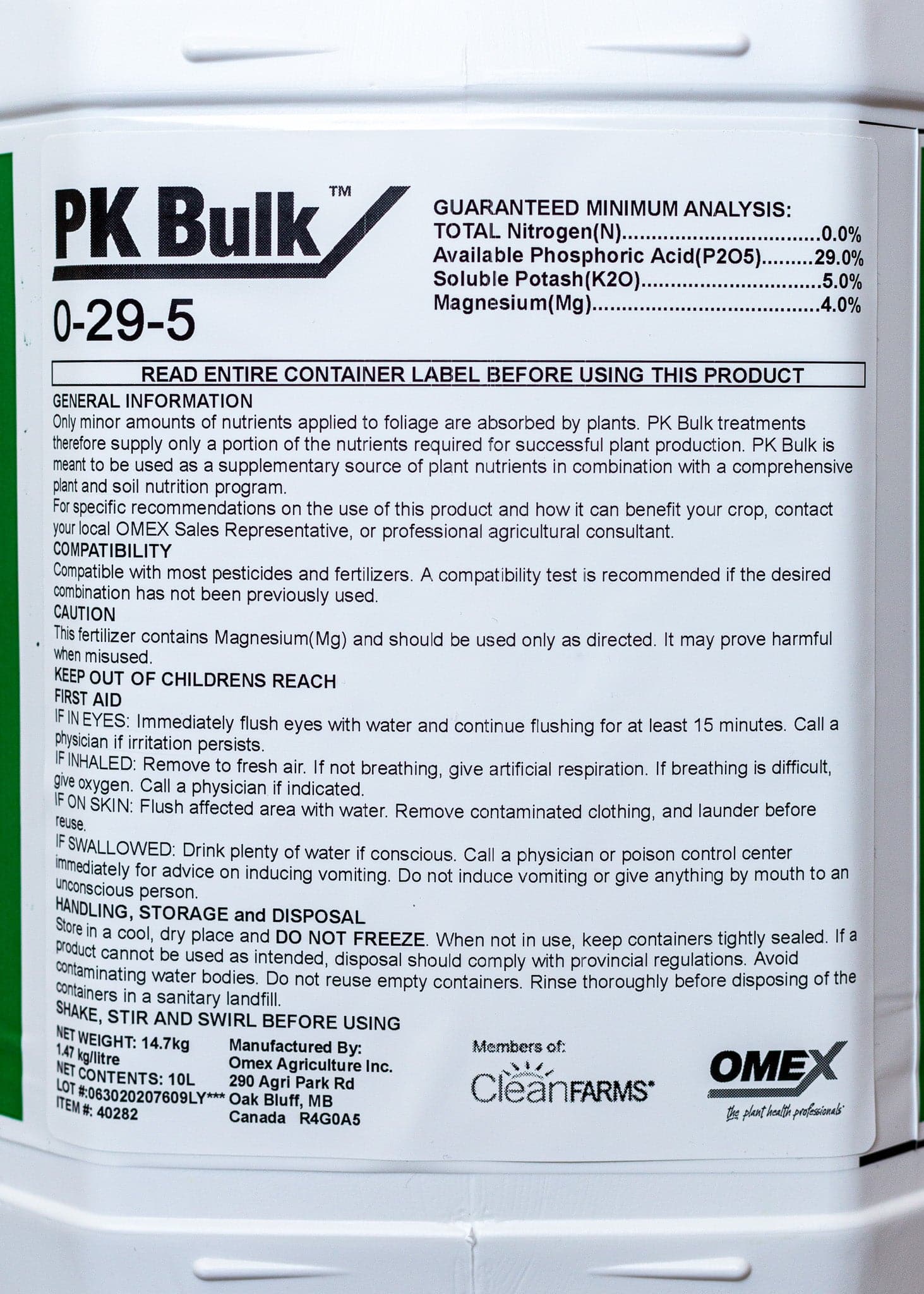 *PK Bulk 0-29-5 4%* - Growforge
