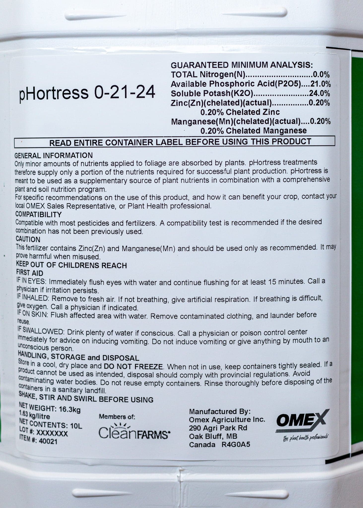*pHortress 0-21-24 + Micros* - Growforge