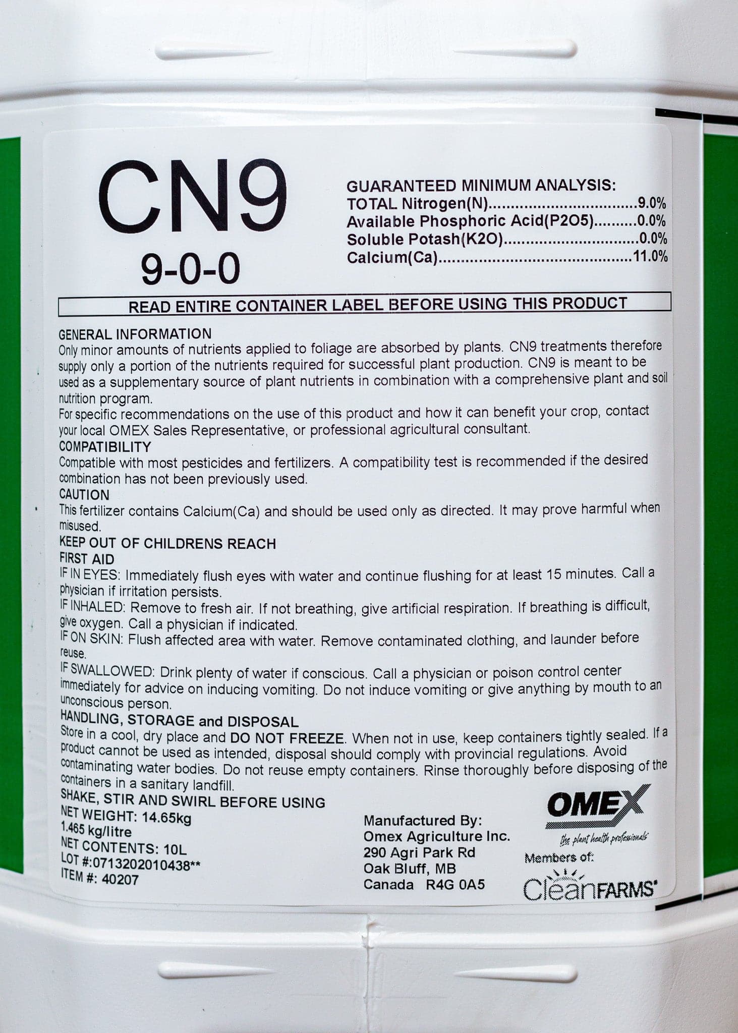 *CN9 9-0-0 11% Ca* - Growforge