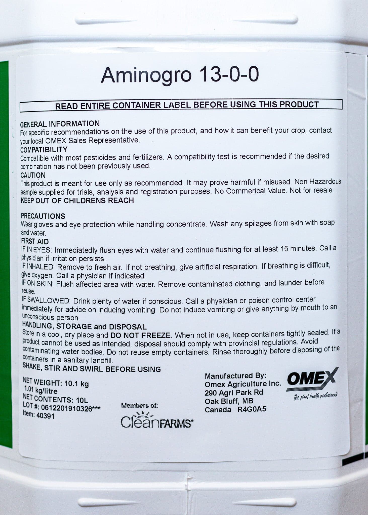 *AMINOGRO 13 (13-0-0) - Certified Organic* - Growforge